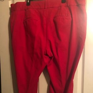 Red capri pants
